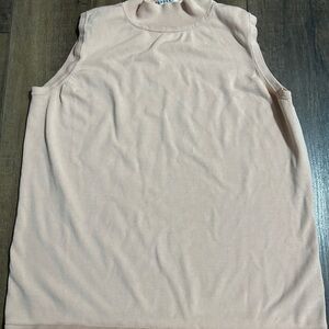 Pendleton Plus Silk Blend Mock Neck Sleeveless Knit Shell Top Pink 1X